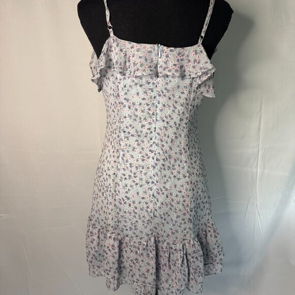 Lulus ruffled dress Small Blue pattern design - - Picture 2 of 5